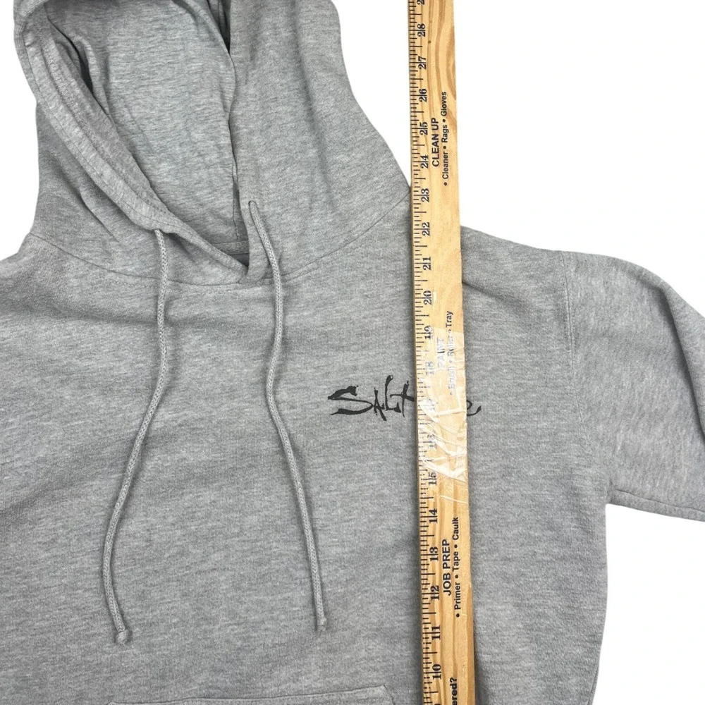 Salt‎ Life Mens Small Gray Hoodie St Kitts Nevis Fishing Flag Graphic Pullover